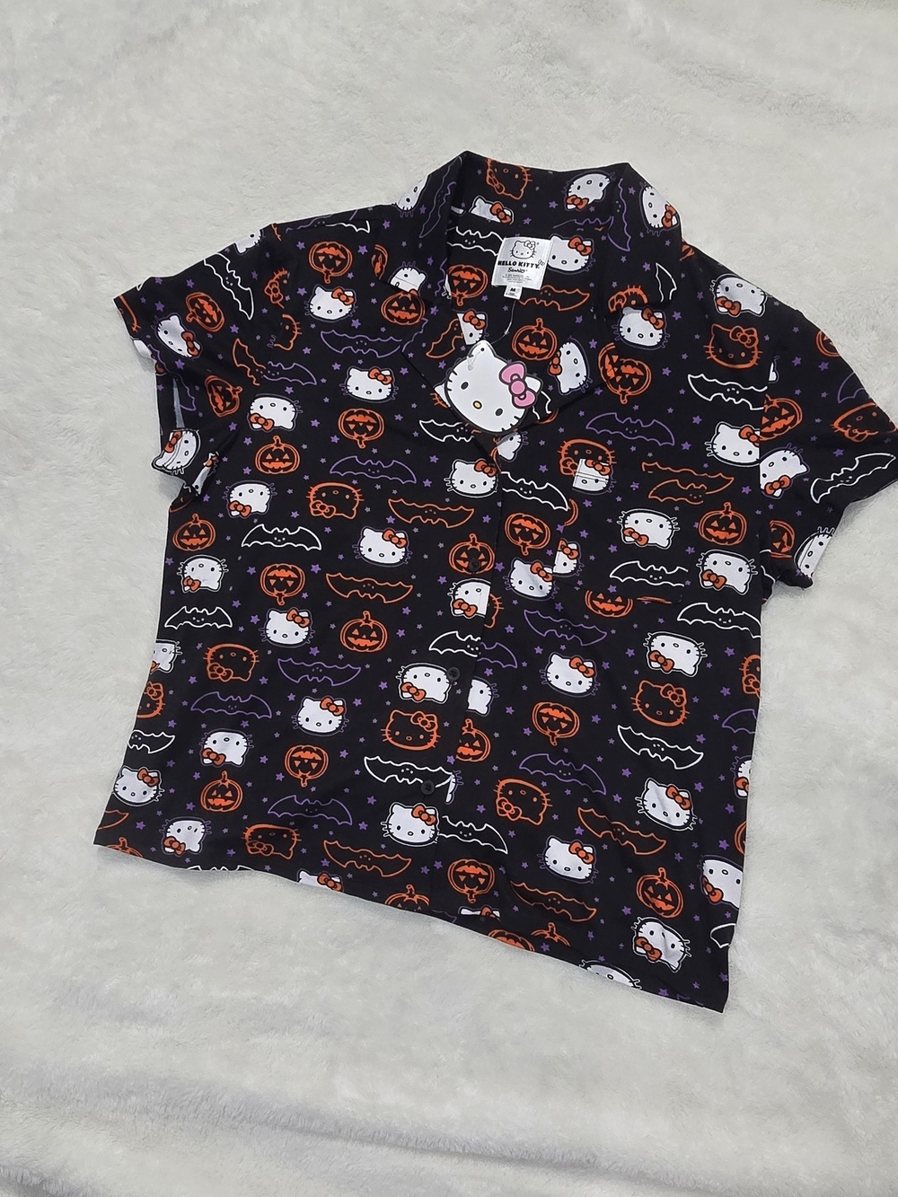 Sanrio Hello Kitty Halloween Short-Sleeve Pajama Top.